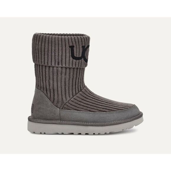 UGG Classic Knit Boots size 8 Gray Charcoal - Picture 1 of 11